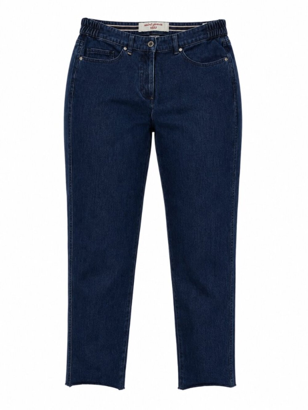 Saint James 1889 Dark Wash Raw Hem Straight Leg Jeans Size 12